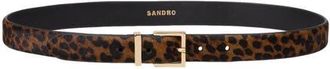 Sandro Pony effect leather belt in Brown at Nordstrom, Size Medium
