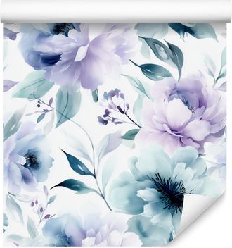 OEM Carta Da Parati Bianca E Blu Per Soggiorno E Camera Da Letto 50x1000 Cm