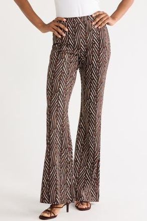Diane Von F&uuml;rstenberg Brooklyn Wide Leg Pants in Piazza Tiger Mini Coffee Grind at Nordstrom Rack, Size X-Small