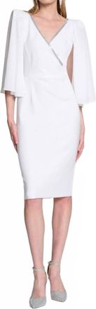Joseph Ribkoff Knee-Length Shift Dress With V-Neck In White
