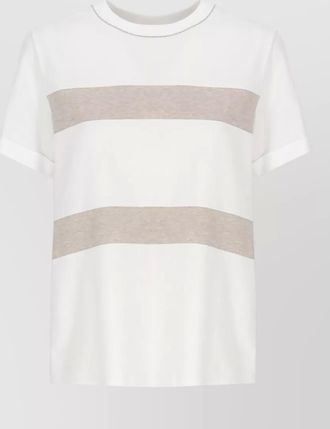 PESERICO short sleeve cotton striped t shirt