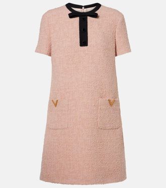 Valentino VGold wool-blend tweed minidress