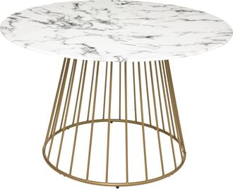 Atmosphera Atmosphera - Mesa De Comedor &laquo;rayo&raquo; - Tablero De Vidrio Templado - Efecto M&aacute;rmol - Blanco D120 Cm Cr&eacute;ateur DInt&eacute;rieur
