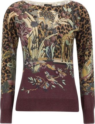 Etro Silk and Cashmere Jumper - female - Etro - Round-neck Knitwear - Multicolor - XL - Knitwear