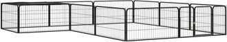 vidaXL Vidaxl - Jaula Perros 12 Paneles Acero Recubierto Polvo Negro 100x50 Cm