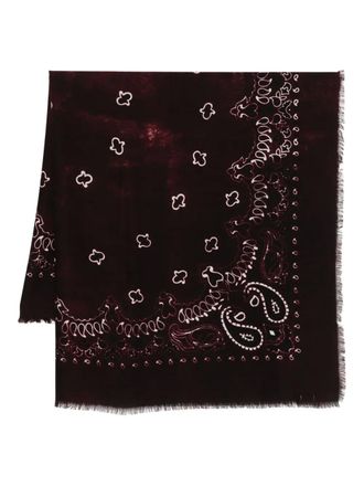 Destin Sciarpa con bordi sfrangiati - Rosso