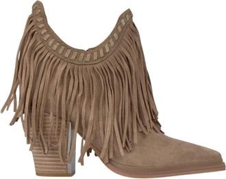 Alma En Pena Lange gefranjerde laars - Dames - Cowboylaarzen - Beige - 41 EU - Schoenen