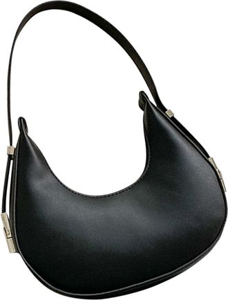 PartyKindom Women Crescent Shoulder Bag Lightweight Under Arm Purse Casual Crossbody Handbag for Everyday Use and Shopping Minimalist Black Ladies Purse with Prac