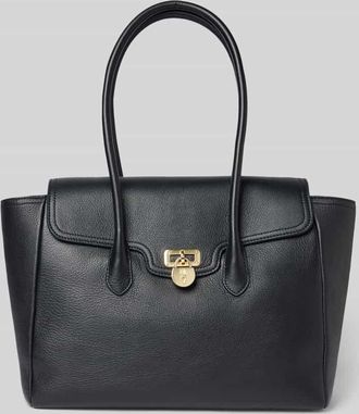 Lauren Ralph Lauren Lederhandtasche mit Label-Anhänger in Black, Größe 1