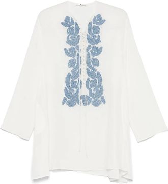 Ermanno Scervino Tunica con applicazione a fiori - Bianco