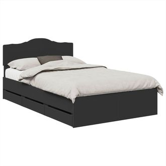 vidaXL Estructura De Cama Negro 120 X 190 Cm Madera Ingenieril Vidaxl