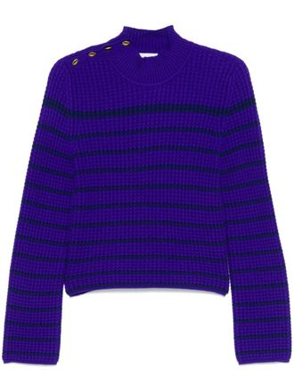 Forte_Forte high-neck striped sweater - women - Elastane/Virgin Wool - I - Blue