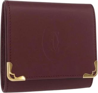 Cartier Pre-owned Vintage Portemonnee - Dames - Vintage Accessoires - Rood - ONE Size - Leer - Vintage