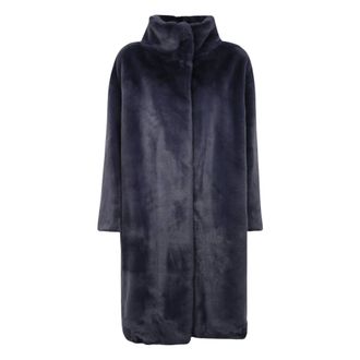 Herno Abrigo de Pelo Sint&eacute;tico Suave - Jackets - Mujer - Azul - XL