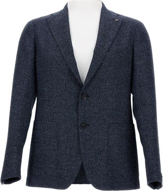 Tagliatore Tailored Single-Breasted Jacket with Textured Fabric