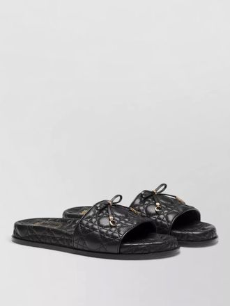 Dior slide sandal open toe quilted bow