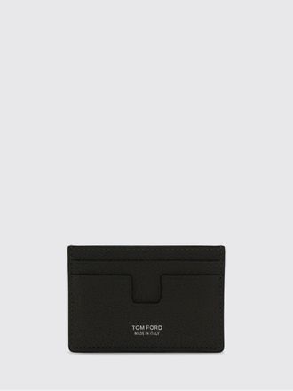 Tom Ford Laminated Logo Hammered Calfskin Card Holder