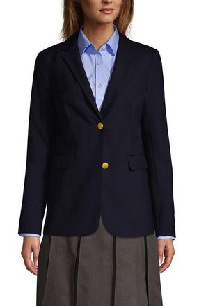 Lands End School Uniform Hopsack Blazer in Deep Navy at Nordstrom, Size 10
