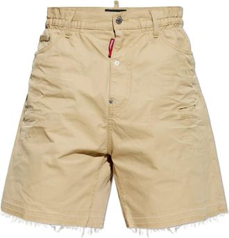 Dsquared2 Raw-edged Shorts - Heren - Korte Broeken - Beige - L - Katoen - Korte Broeken