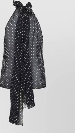 Tom Ford silk halterneck bow detail sheer blouse