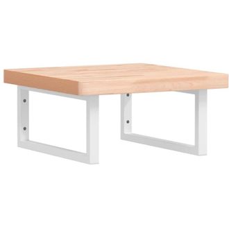 vidaXL Estante De Lavabo De Pared De Acero Y Madera Maciza De Haya Vidaxl