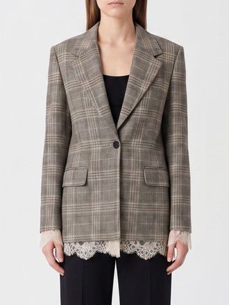 Liu Jo Blazer in misto viscosa con stampa tartan e inserti in pizzo