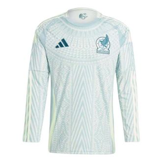 adidas Mexico 24 Long Sleeve Away Soccer Jersey Asia Sizing Linen Green IP6387