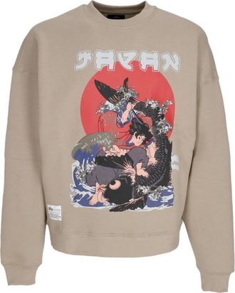 Alpha Industries Japan Warrior Crewneck - Heren - Sweatshirts - Beige - M - Katoen - Hoodies & sweatvesten