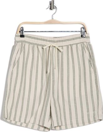 Les Deux Lawson Stripe Cotton Drawstring Shorts in Ivory/Chive Green at Nordstrom Rack, Size Xx-Large