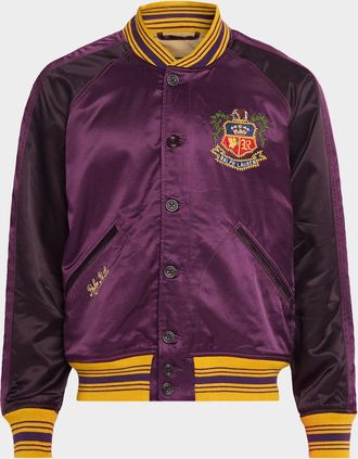 Polo Ralph Lauren Men & apos;s Embroidered Satin Bomber Jacket