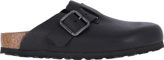Birkenstock Slip-On Mules with Rounded Toe and Metal Buckle Detail