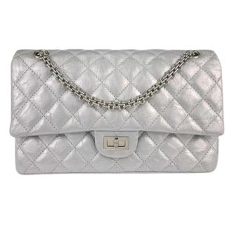 Chanel Pre-owned Reissue 2.55 double compartment flap bag - Dames - Vintage Schoudertas - Grijs - ONE Size - Leer - Vintage