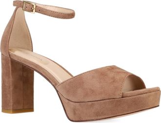 Pelle Moda Pearly Ankle Strap Platform Sandal in Taupe at Nordstrom, Size 5.5