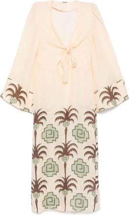 Johanna Ortiz Sailing Flags Dress - Womens - Linen/Flax