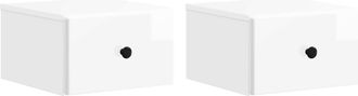 vidaXL Mesita De Noche De Pared 2 Uds. Brillante 34,5 X 33 X 20 Cm Vidaxl