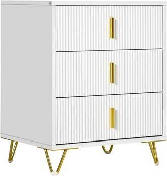 HOMCOM Homcom - 3 Drawer Dresser, Chest of Drawers Storage Cabinet, White