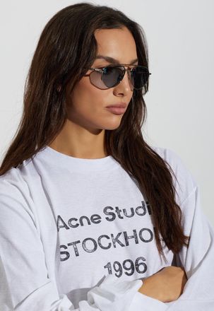 Cutler and Gross Cutler And Gross Cutler And Gross X The Great Frog Bones Link Sunglasses, Unisex, Silver