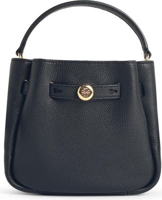 Tory Burch Tory Burch Mini-Beuteltasche Romy aus schwarzem Lear