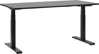 Beliani Beliani - Escritorio Ajustable Electr&oacute;nicamente Tablero Negro Estructura De Acero Con Recubrimiento De Polvo Negro 160 X 72 Cm Moderno Destin Ii
