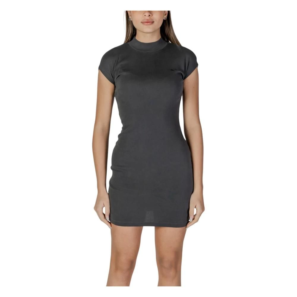 Calvin Klein Jeans Kleedjes, Dames, Zwart, S, Katoen, Korte jurken