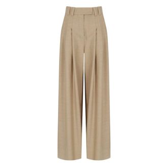 Marella Palazzo Broek Verbena - Dames - Broeken - Beige - Maat: S Wol