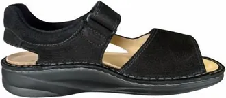 Finn Comfort Mens Skiathos Comfort Sandals In Black/grey Nubukrona/impala