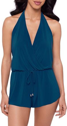 Magic Suit By Miraclesuit Bianca One-Piece Romper Swimsuit in Navy at Nordstrom, Size 14