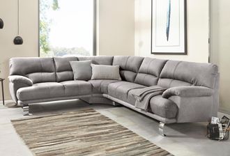 Trendmanufaktur Ecksofa »Cecilia II, in italienischen Design, bequem, hoher Sitzkomfort, L-Form« extrabreite Armlehnen für noch mehr Sitzkomfort
