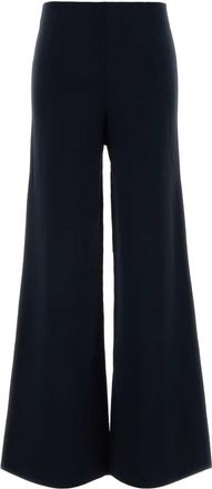 Max Mara Womens Midnight Blue Knit Strillo Wide-Leg Pant Blu Marino Exterior: Viscose Nylon Pantaloni Trousers