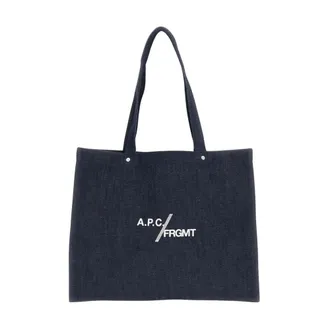 A.P.C. Je Sors Ce Soir Shopper - Heren - Shoppers - Blauw - ONE Size - Katoen - Tassen