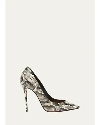 Christian Louboutin 100mm La Pigalle Snake-Embossed Leather Pumps