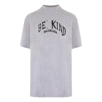 Balenciaga BE KIND Crewneck T-shirt Grey 739028TPVD51167