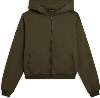 Freddy Felpa oversize cropped con zip e stampa Flow