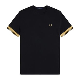 Fred Perry T-Shirts, male, Black, Size: 2XL Twin Tipped Cuff T-Shirt